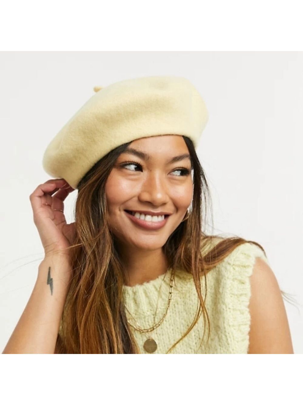Youth Beret Hat angora and mitten set 🆕